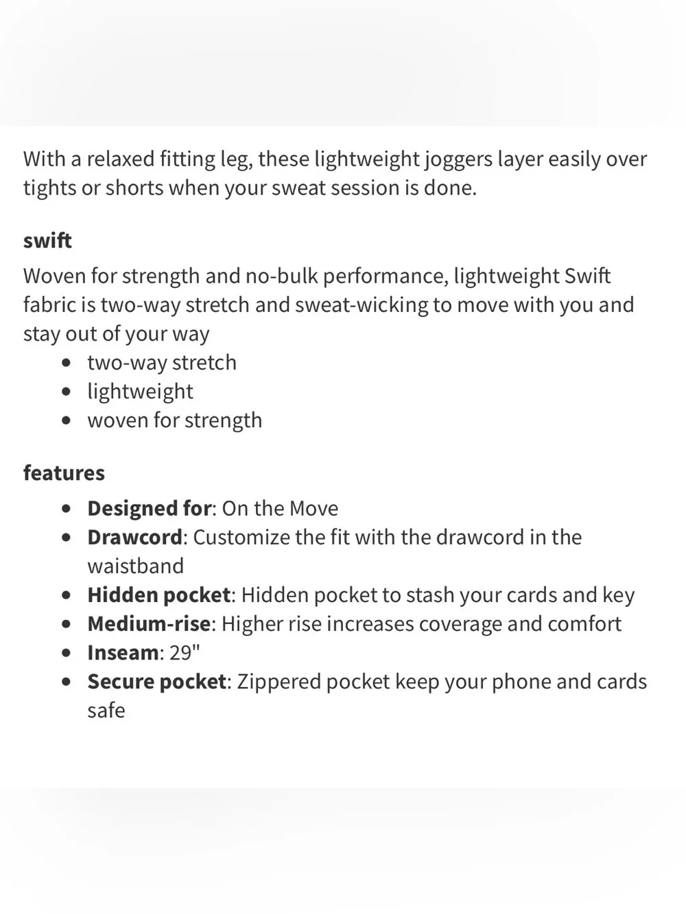 Lululemon Dance Studio Jogger *29
